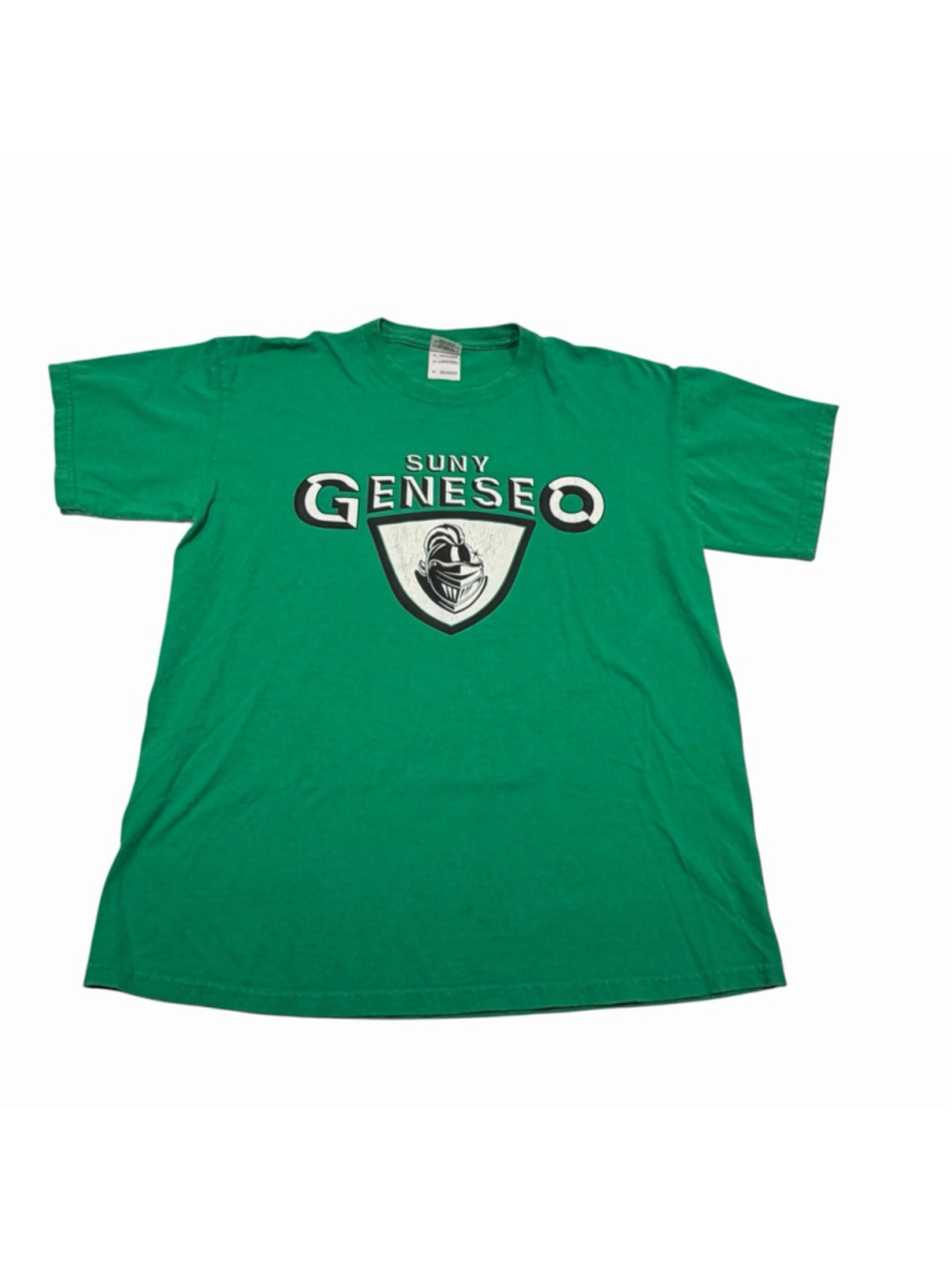 SUNY Geneseo Knights T-Shirt Men’s Medium Green Short Sleeve College Tee READ
